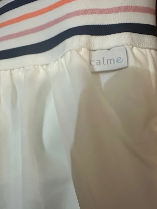 NEW Johnny Was CALME White Endurance Tennis Skirt Skort with Striped Waistband L - Picture 9 of 16